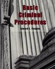 Cover of: Basic criminal procedures | Edward E. Peoples