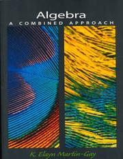 Cover of: Algebra | K. Elayn Martin-Gay