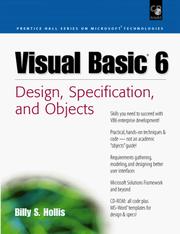 Cover of: Visual Basic 6: design, specification, and objects