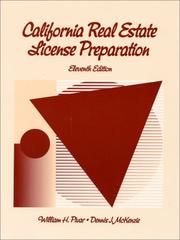Cover of: California Real Estate License Examination Preparation by William H. Pivar, Dennis J. McKenzie