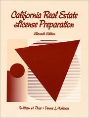 Cover of: California real estate license preparation by William H. Pivar