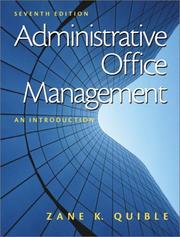 Cover of: Administrative Office Management by Zane K. Quible