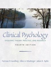 Cover of: Clinical psychology by Norman D. Sundberg