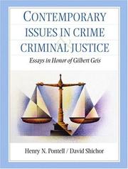 Cover of: Contemporary Issues in Crime and Criminal Justice by Henry N. Pontell, David Shichor