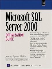 Cover of: Microsoft SQL Server 2000 optimization guide by Jenney Fields