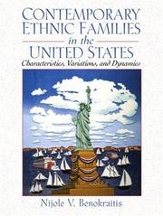 Cover of: Contemporary Ethnic Families in the United States by Nijole V. Benokraitis