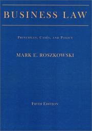 Cover of: Business law by Mark E. Roszkowski