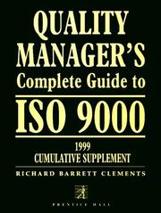 Cover of: Quality manager's complete guide to ISO 9000. by Richard Barrett Clements, Richard Barrett Clements