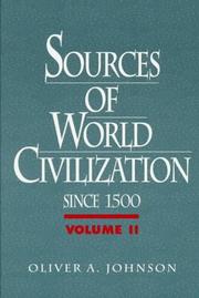 Cover of: Sources of world civilization by edited by Oliver A. Johnson.