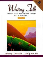 Cover of: Writing Talk by Anthony C. Winkler, Jo Ray McCuen
