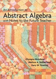 Cover of An Introduction to Abstract Algebra  with Notes to the Future Teacher by Olympia Nicodemi