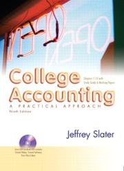 Cover of: College Accounting 1-12 and Study Guide and Working Papers and DVD and Envelope Package (9th Edition) by Jeffrey Slater