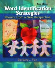 Cover of: Word identification strategies by Barbara J. Fox