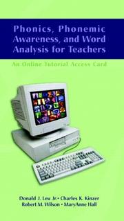 Cover of: Phonics, Phonemic Awareness, and Word Analysis for Teachers | Donald J. Leu