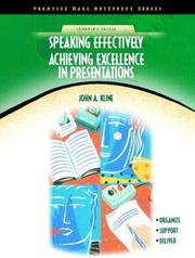 Cover of: Speaking Effectively: Achieving Excellence in Presentations (NetEffect Series)