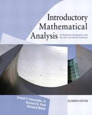 Cover of: Introductory mathematical analysis for business, economics, and the life and social sciences.
