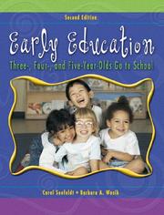 Cover of: Early Education: Three, Four, and Five Year Olds Go to School (2nd Edition)
