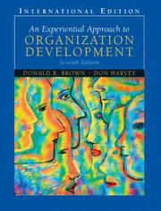 Cover of: An Experiential Approach to Organization Development