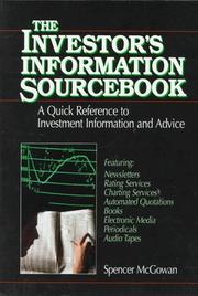 Cover of: The investor's information sourcebook: a quick reference to investment information and advice