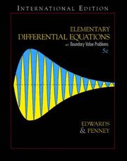 Cover of: Elementary Diffential Equations with Boundary Value Problems by David Penney, C.H. Edwards