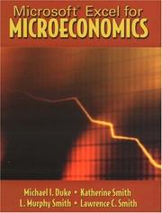 Cover of: Microsoft Excel for Microeconomics by Michael I. Duke, Katherine Smith, L. Murphy Smith, Lawrence C. Smith