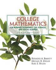 Cover of: College mathematics for business, economics, life sciences, and social sciences. by Raymond A. Barnett