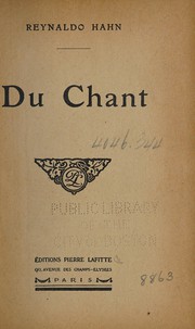 Cover of: Du chant.