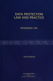 Cover of: Data Protection Law and Practice by Rosemary Jay, Angus Hamilton
