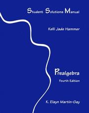 Cover of: Student Solutions Manual Prealgebra