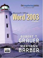 Cover of: Exploring Microsoft Office Word 2003 Volume 1- Adhesive Bound (Exploring)