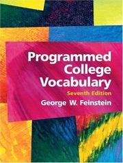 Cover of: Programmed college vocabulary by George W. Feinstein
