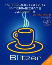 Cover of: Introductory and  Intermediate Algebra (2nd Edition) (Blitzer Hardback Series) by Robert Blitzer