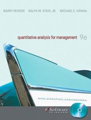 Cover of: Quantitative Analysis for Management (9th Edition) by Barry Render, Ralph M. Stair, Michael E. Hanna