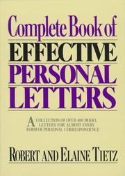 Cover of: Complete Book of Effective Personal Letters by Robert Tietz, Elaine Tietz