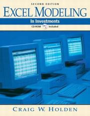 Cover of: Excel Modeling in Investments Book and CD-ROM (2nd Edition) by Craig W. Holden
