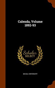 Cover of: Calenda, Volume 1892-93