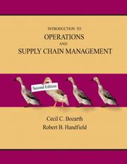 Introduction to operations and supply chain management by Cecil C. Bozarth, Cecil Bozarth, Robert B. Handfield