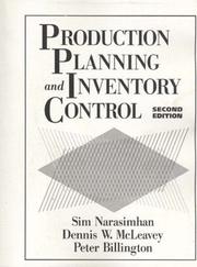 Production planning and inventory control by Seetharama L. Narasimhan