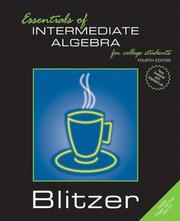 Cover of: Essentials of intermediate algebra for college students by Robert Blitzer