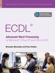 Cover of: ECDLl Advanced Word Processing for Microsoft Office XP and Office 2003