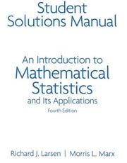 Cover of: Student Solutions Manual: An Introduction to Mathematical Statistics by Richard J. Larsen, Morris L. Marx