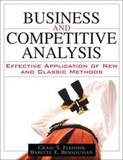 Cover of: Business and Competitive Analysis by Craig S. Fleisher, Babette E. Bensoussan