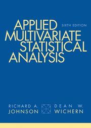 Cover of: Applied Multivariate Statistical Analysis (6th Edition) by Richard A. Johnson, Dean W. Wichern