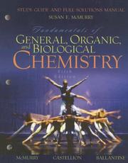 Cover of: Study Guide to Fundamentals General Organic & Biological Chemistry by Susan E. McMurry