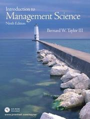 Cover of: Introduction to Management Science with Student CD (9th Edition) by Bernard W. Taylor