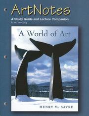 Cover of: Artnotes to Accompany a World of Art: A Study Guide and Lecture Companion