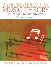 Cover of: Basic Materials in Music Theory: A Programed Course (11th Edition)