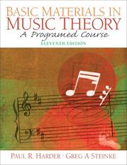 Cover of: Basic Materials in Music Theory by Paul O. Harder, Greg A. Steinke