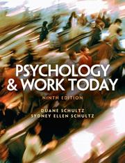 Cover of: Psychology and Work Today (9th Edition) by Duane P. Schultz, Sydney Ellen Schultz