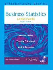 Cover of: Business Statistics by Timothy C. Krehbiel, Mark L. Berenson, David Levine
